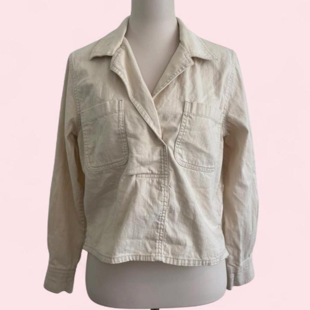 Banana Republic Cream Cotton Shacket / Shirt Jacket‎ — Size M